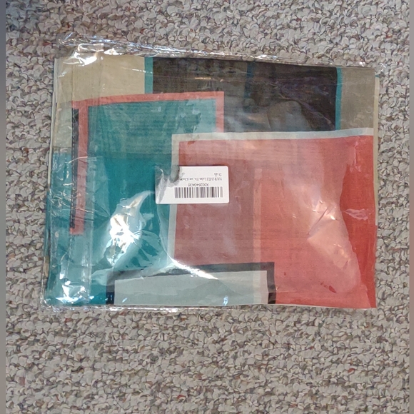 YOUR SMILE Silk Like Scarf Women Color block Pattern Large 62"L x 19 Satin Scarf - Picture 4 of 7